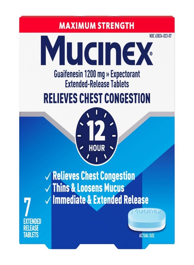 Mucinex 12 Hr Max Strength Chest Congestion Expectorant Tablets, 7 Count - Image 1